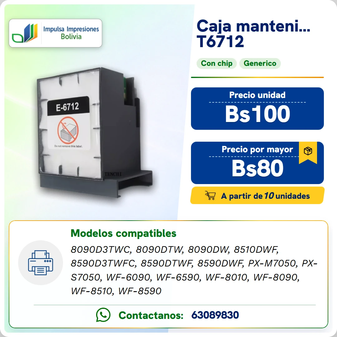 Caja de mantenimiento T6712 ficha generada
