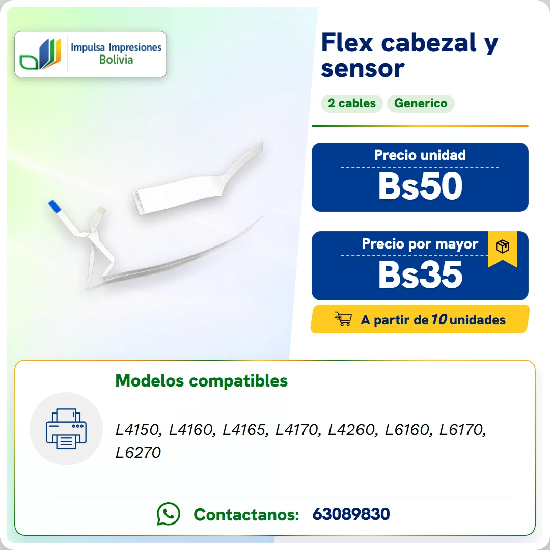 FLEX CABEZAL Y SENSOR EPSON L41XX – L62XX, 2 CABLES ficha generada