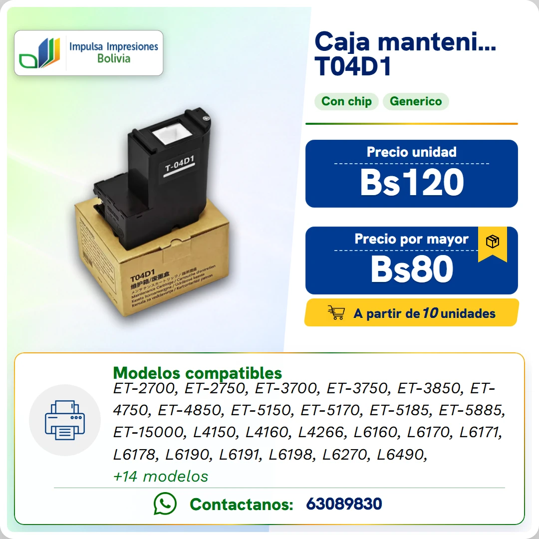 Caja de Mantenimiento Epson T04D1/EWMB2 ficha generada