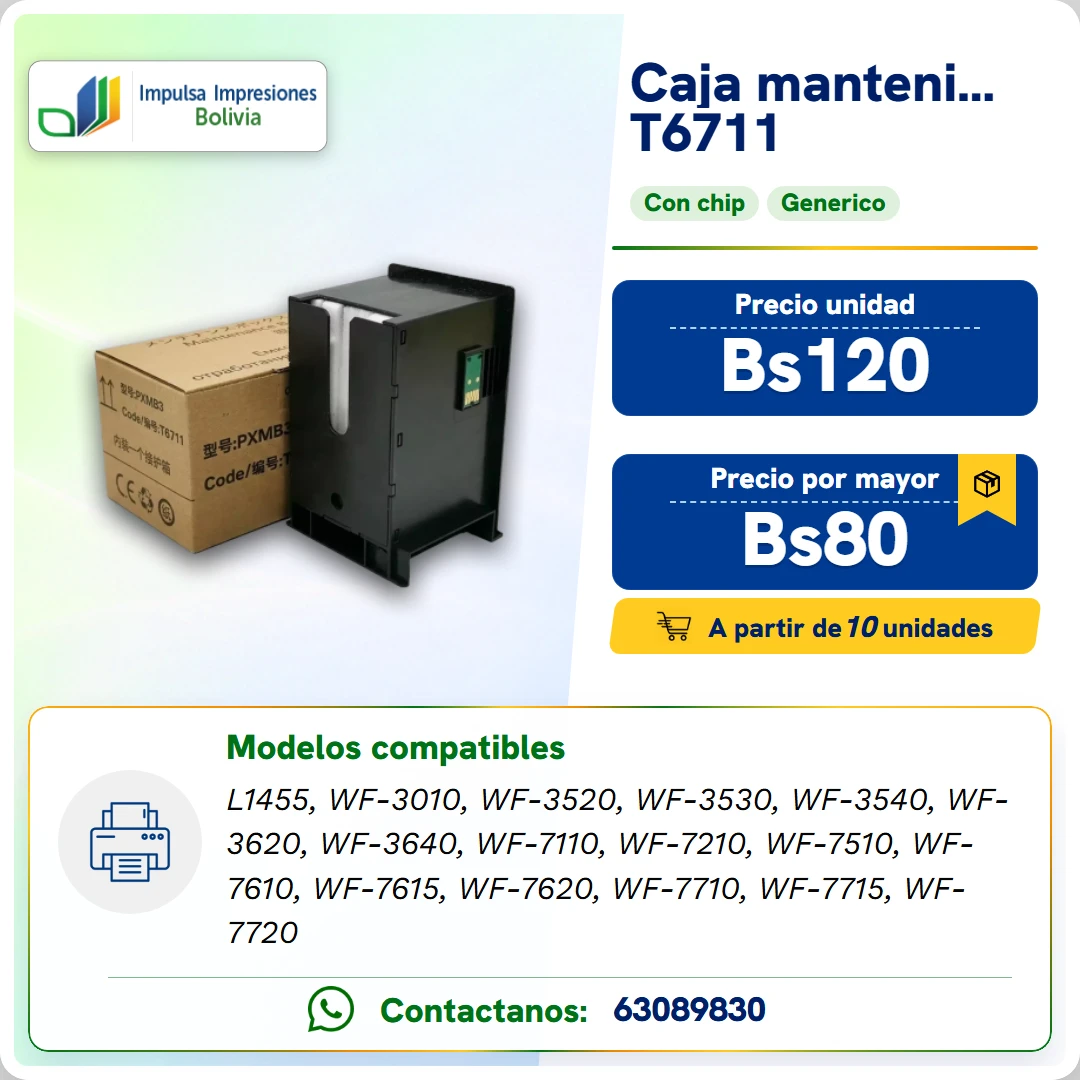 Caja de Mantenimiento Epson T6711 ficha generada