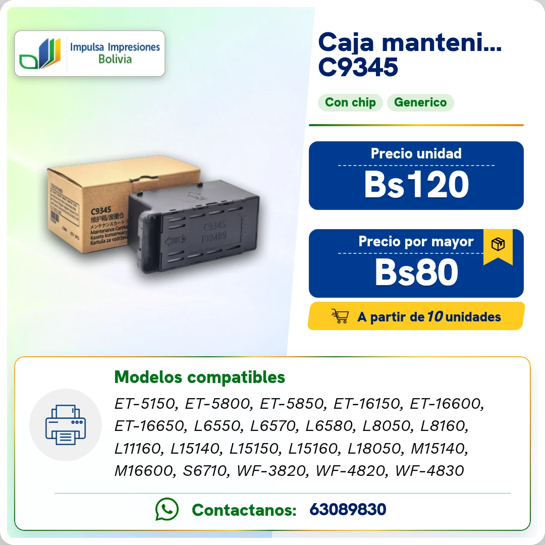 Caja de Mantenimiento Epson C9345 ficha generada