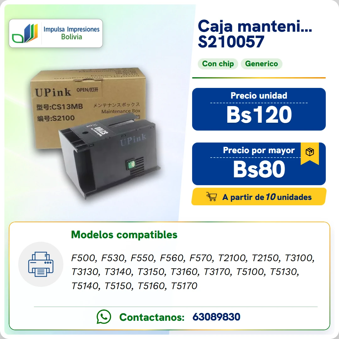 Caja de Mantenimiento Epson S210057 ficha generada