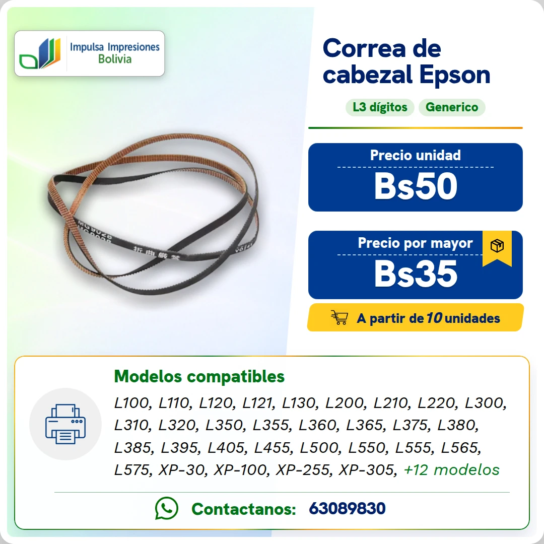CORREA DE CABEZAL EPSON L3 dígitos ficha generada