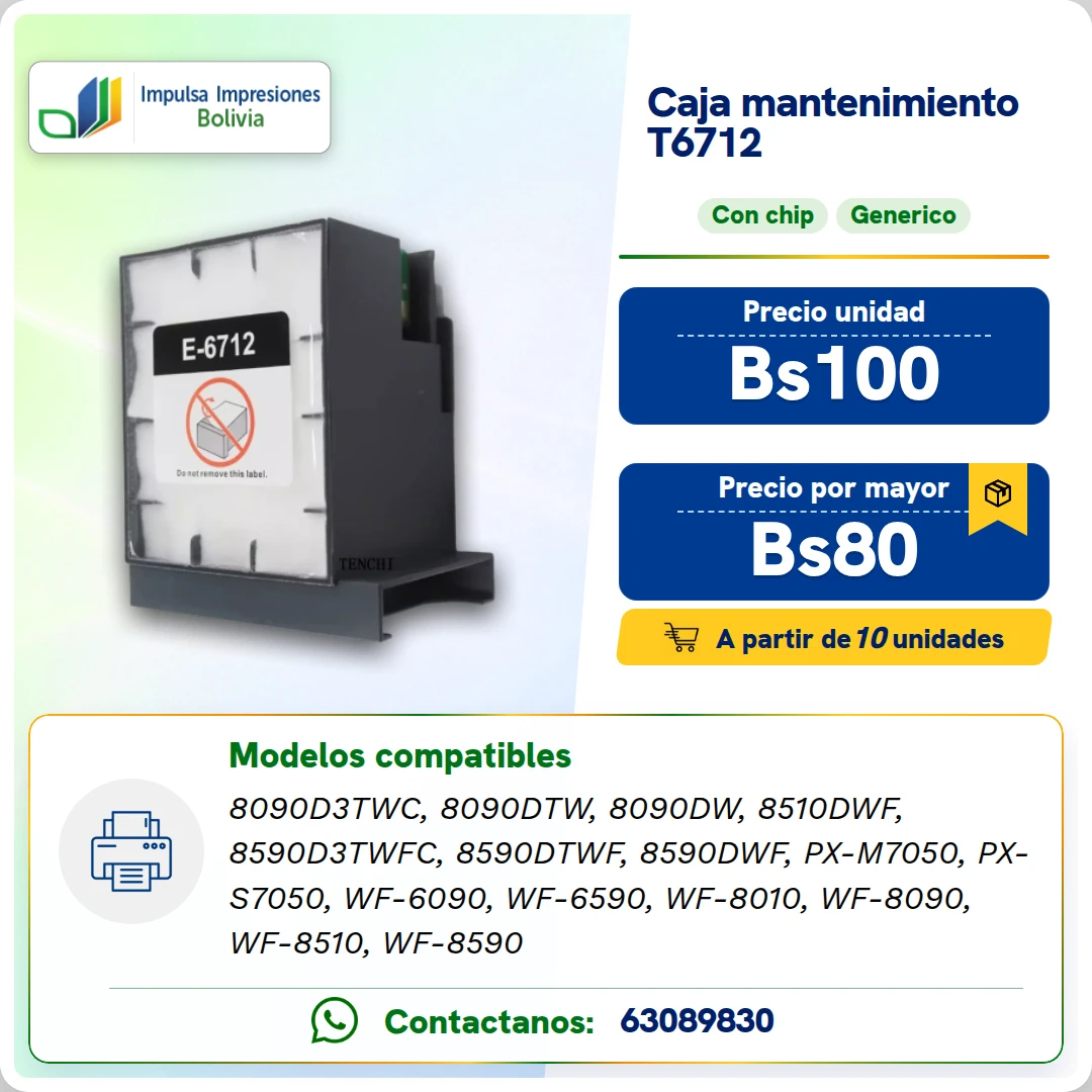 Caja de mantenimiento T6712 ficha generada