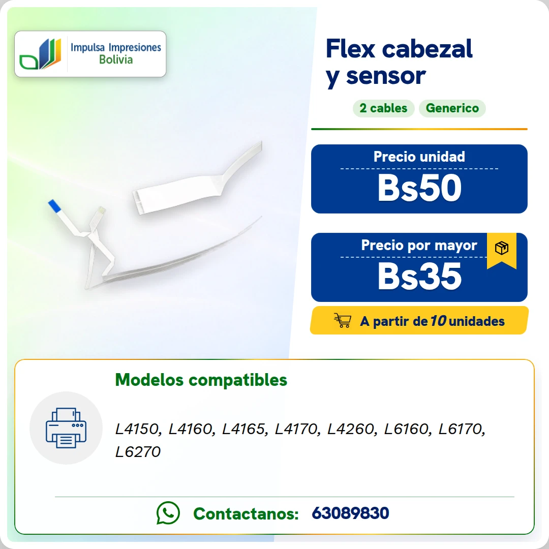 FLEX CABEZAL Y SENSOR EPSON L41XX – L62XX, 2 CABLES ficha generada