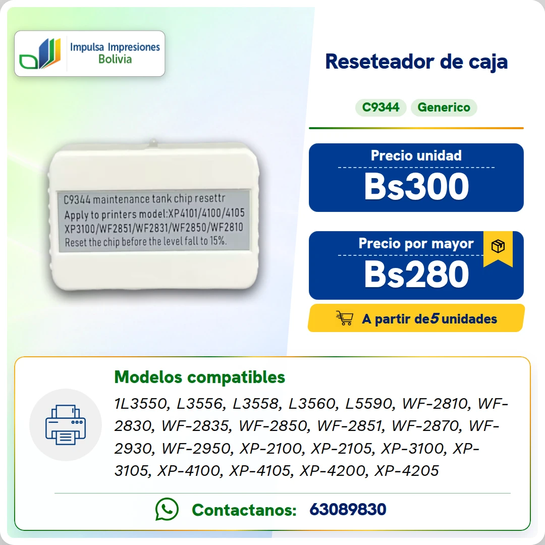 Reset Caja de mantenimiento L5590 ficha generada