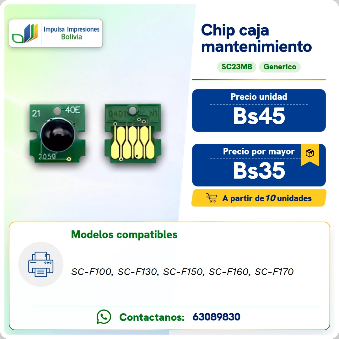 Chips Cajas de Mantenimiento Epson SC23MB ficha generada