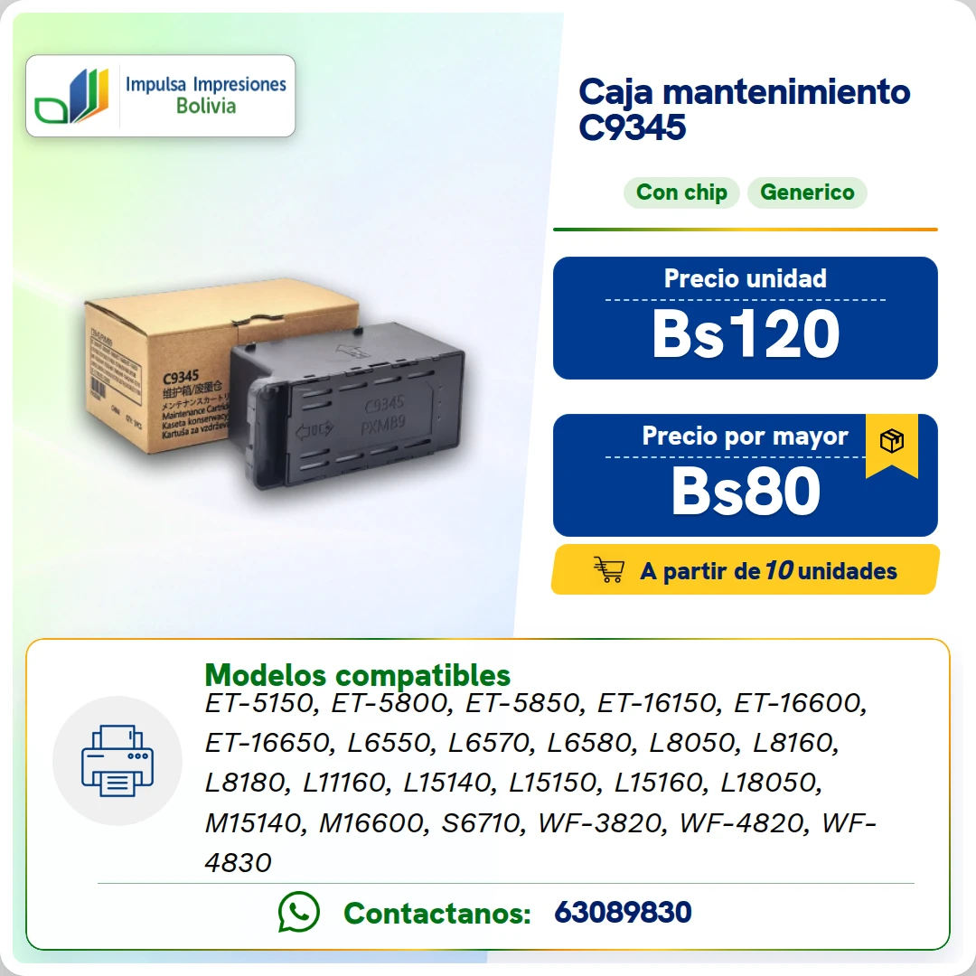 Caja de Mantenimiento Epson C9345 ficha generada