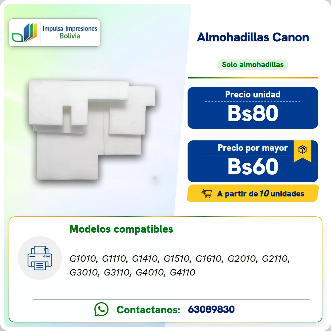 ALMOHADILLAS CANON PIXMA G3110 ficha generada