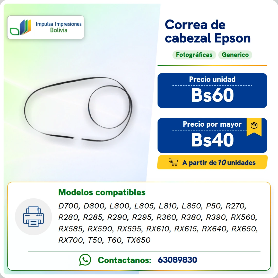 CORREA DE CABEZAL EPSON IMPRESORAS FOTOGRAFICAS ficha generada