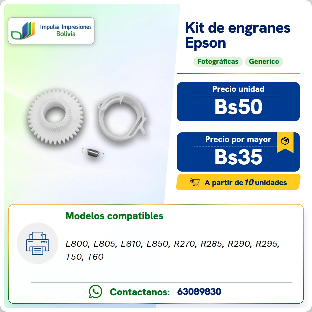 KIT DE ENGRANES EPSON IMPRESORAS FOTOGRAFICAS | T50 ficha generada