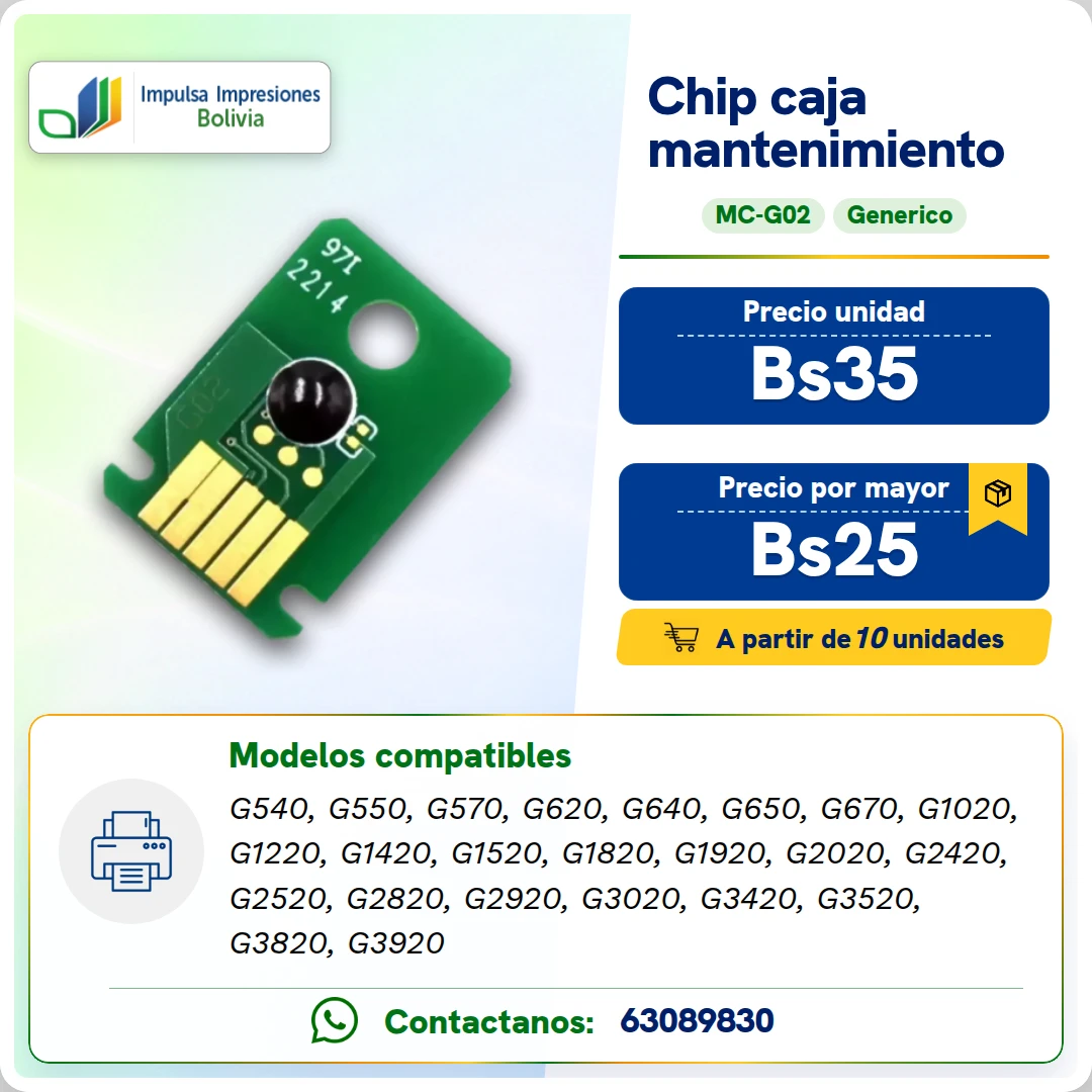 Chips Canon MC-G02 ficha generada