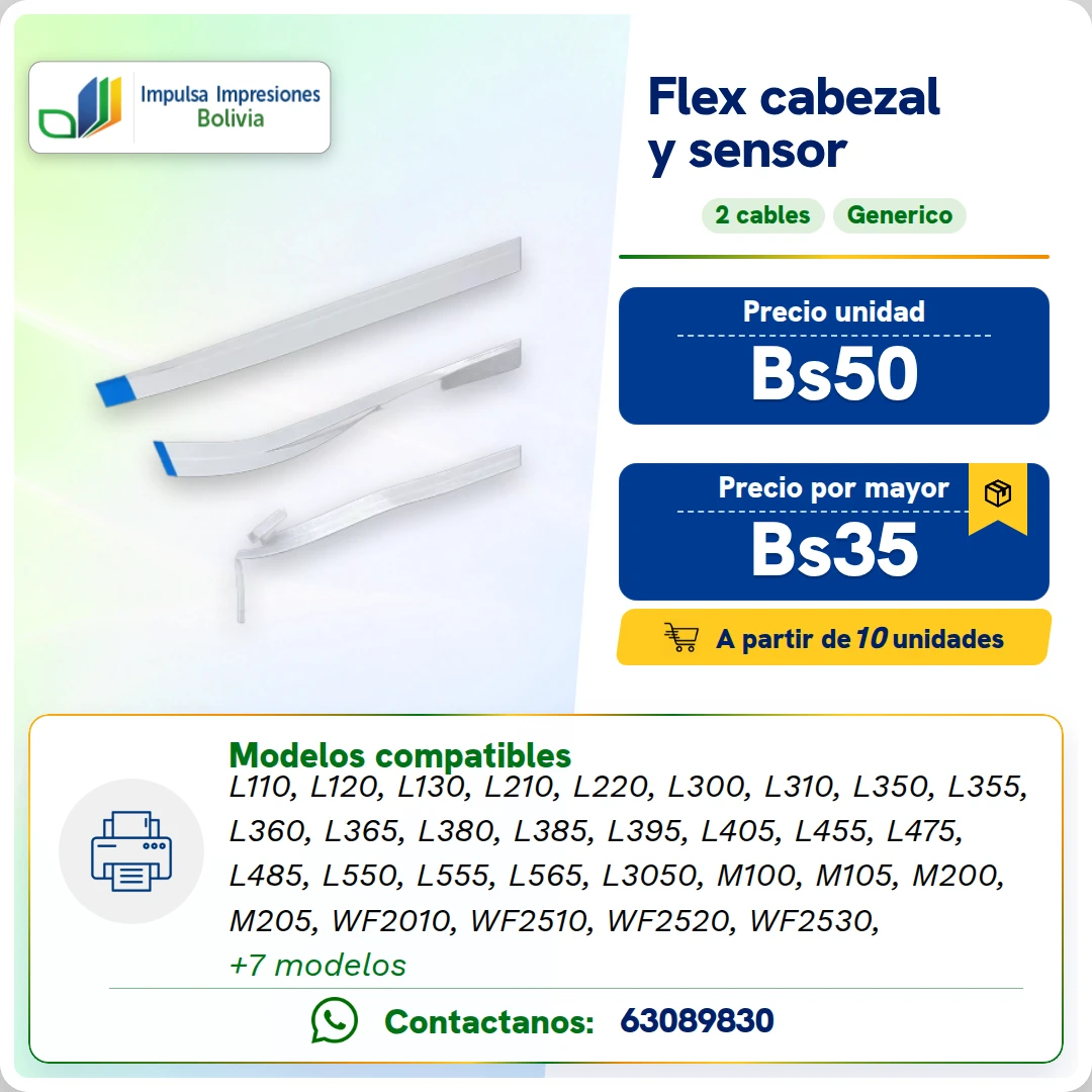 FLEX CABEZAL Y SENSOR EPSON L110 – L565, 2 CABLES ficha generada