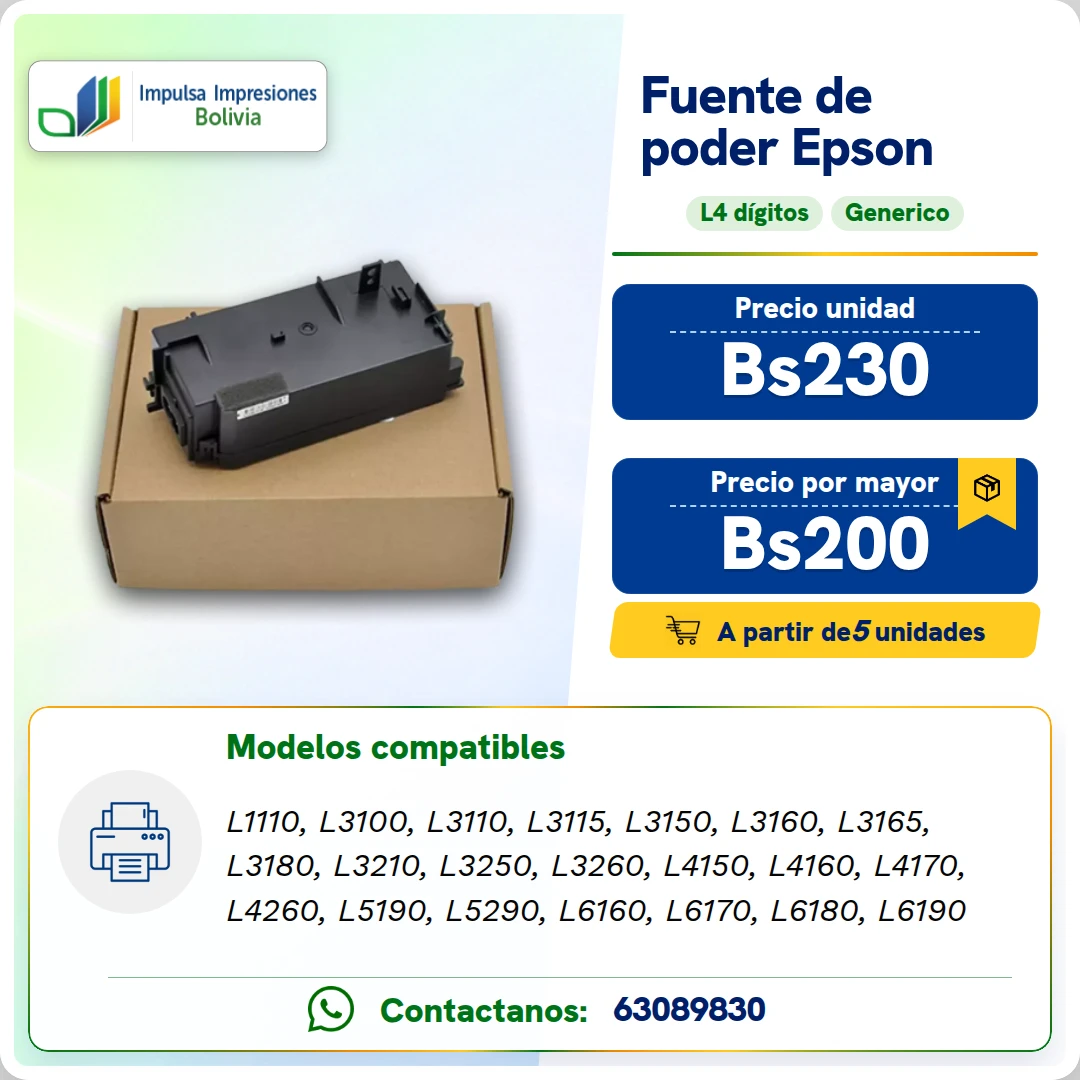 Fuente de poder Epson L11XX-L62XX ficha generada