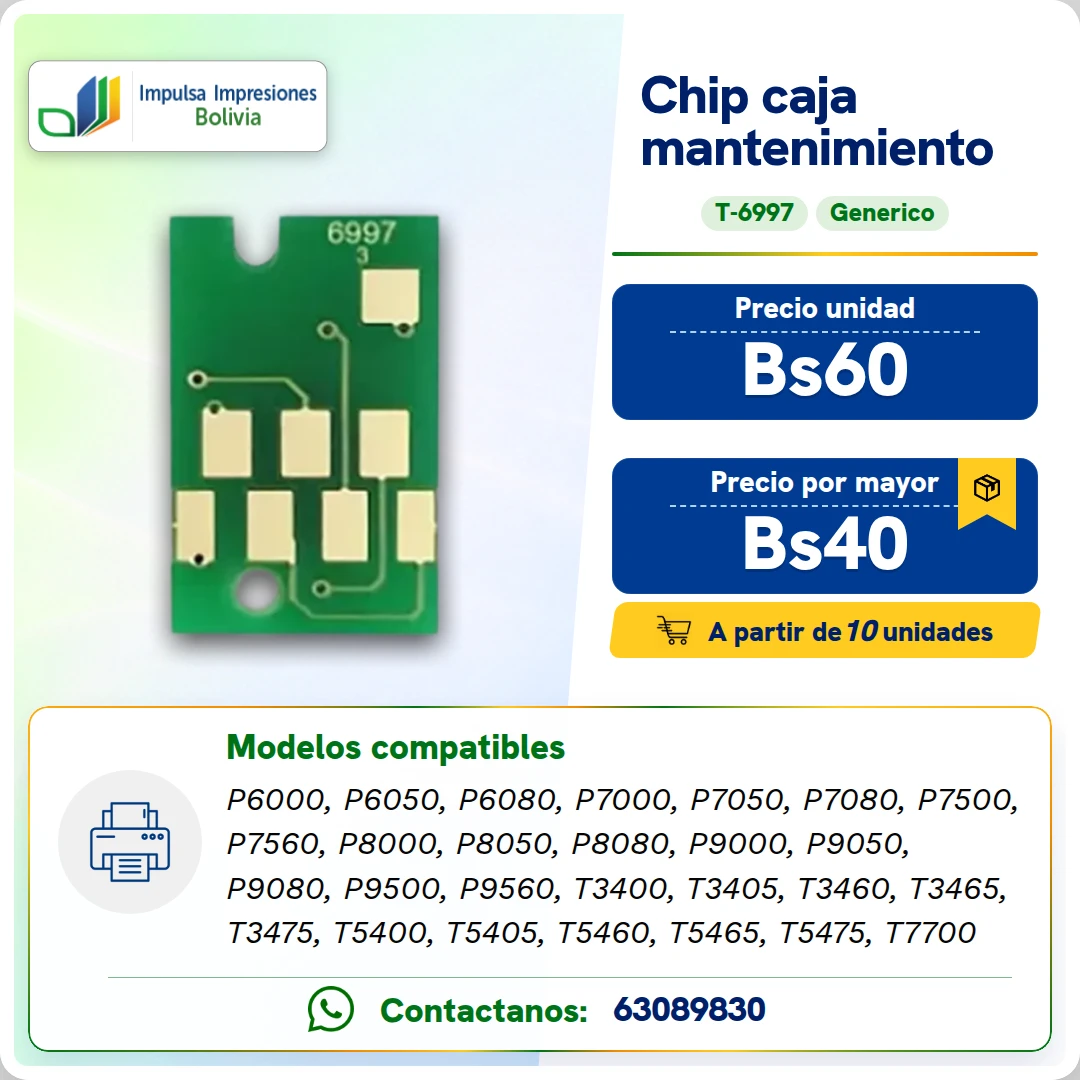 Chips Cajas de Mantenimiento Epson T-6997 ficha generada
