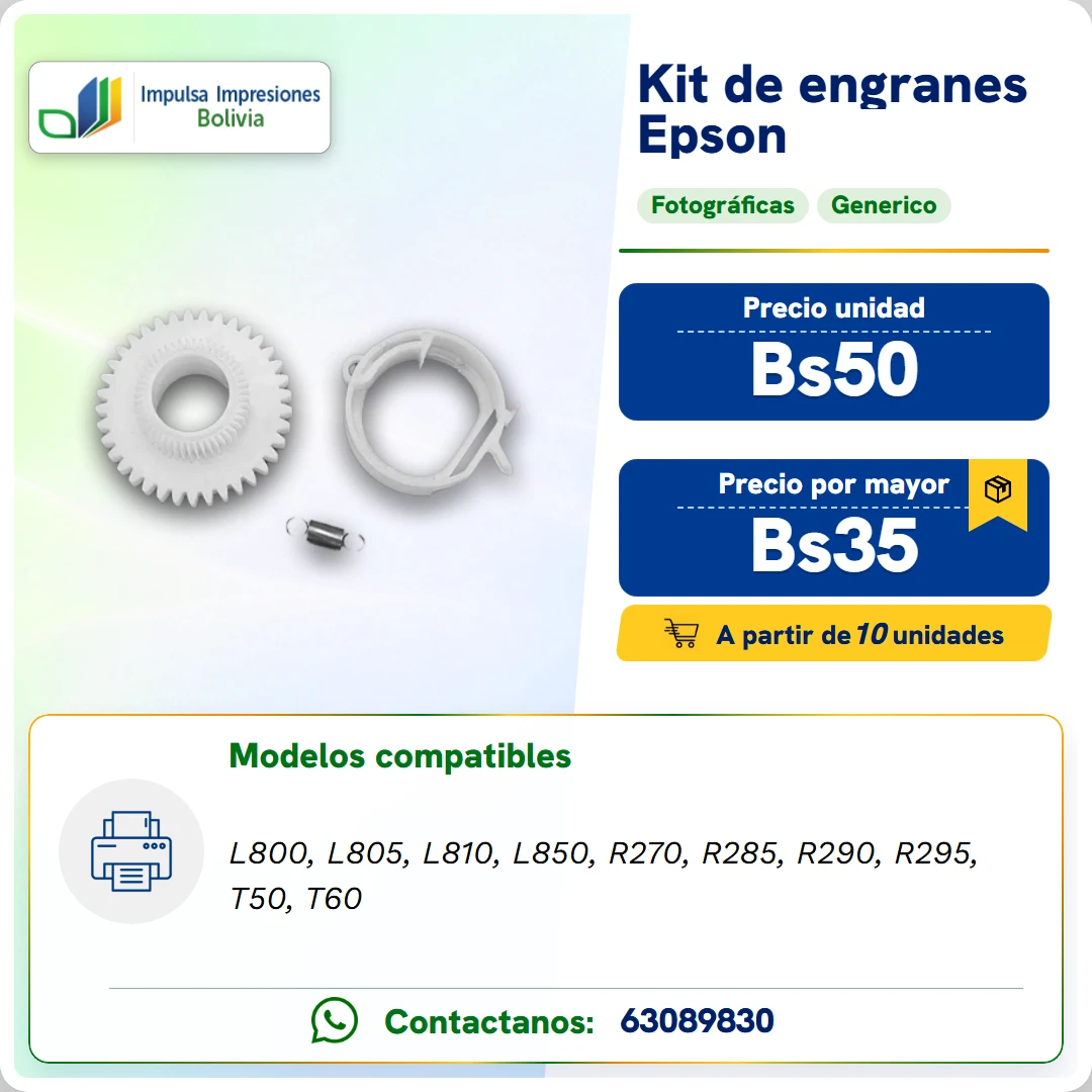 KIT DE ENGRANES EPSON IMPRESORAS FOTOGRAFICAS | T50 ficha generada