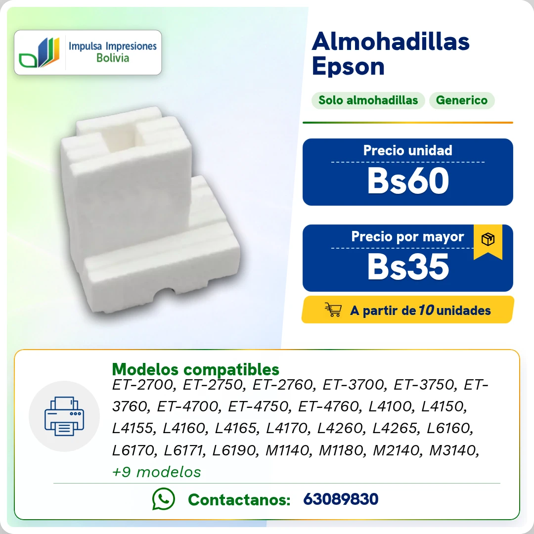 ALMOHADILLAS EPSON SERIES M, L. T04D1 (Solo almohadilla) ficha generada
