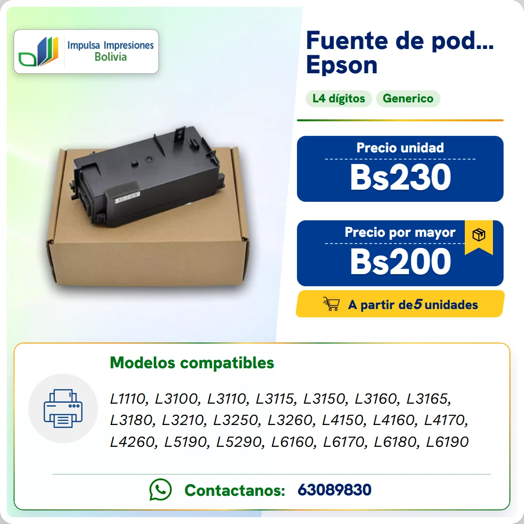 Fuente de poder Epson L11XX-L62XX ficha generada